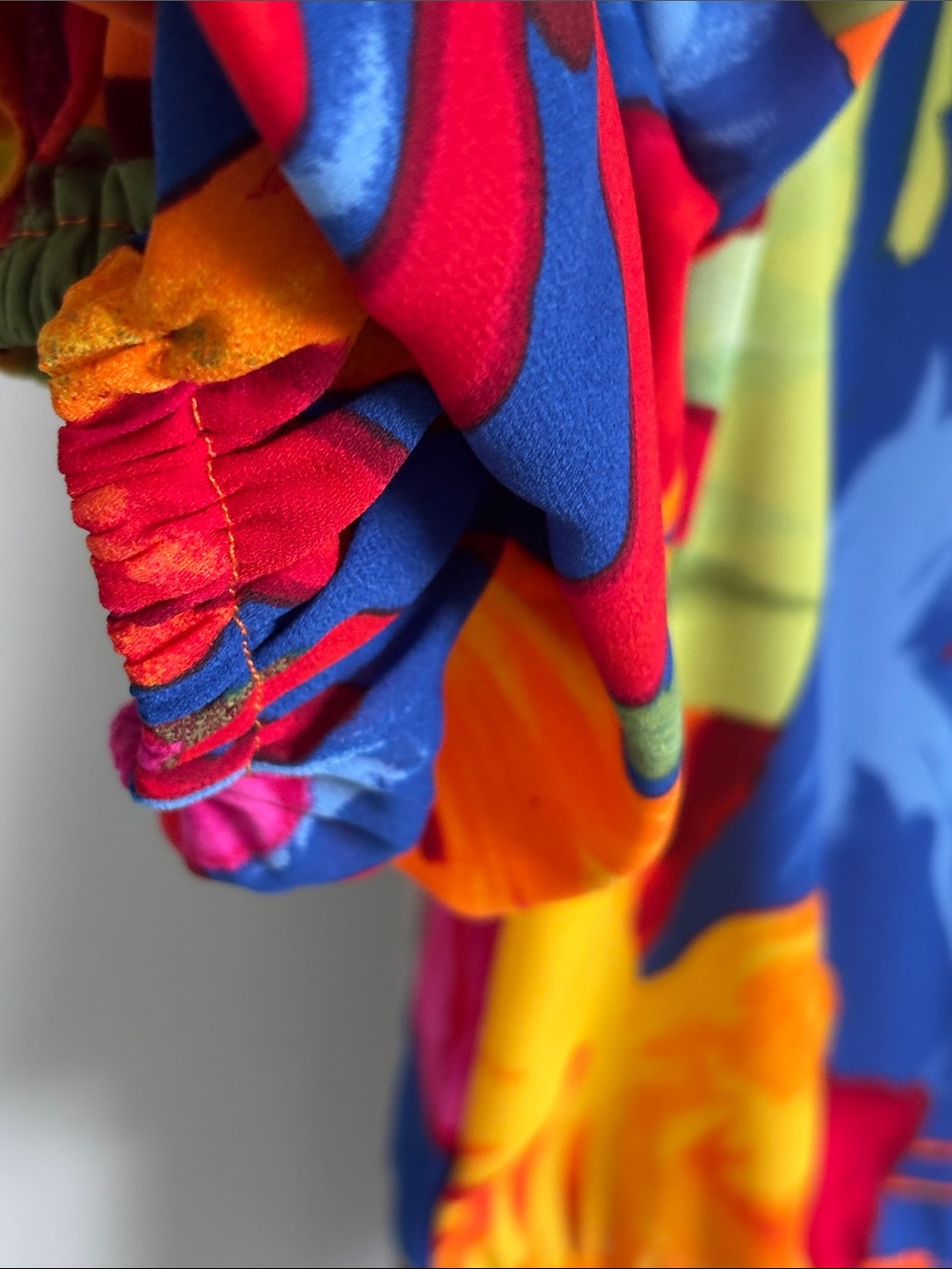 CeCe Multicolor Abstract Off-Shoulder Tie-Hem Blouse - Picture 7 of 7